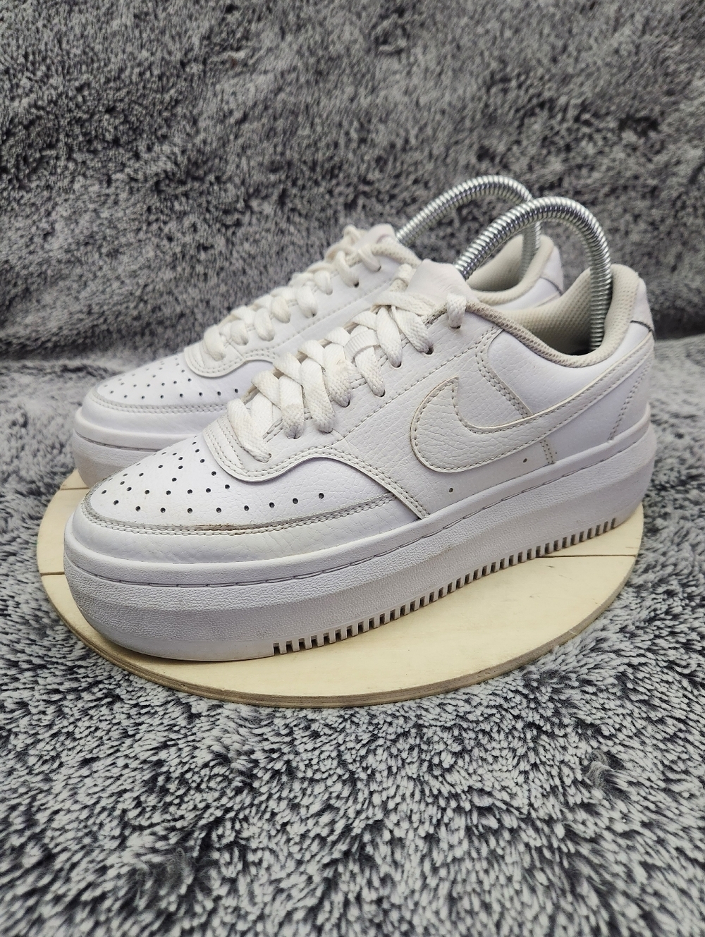Nike Court Vision Alta Triple White Shoes Women's Size 7.5 - Picture 4 of 9